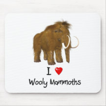 "I Love Wooly Mammoths" Wooly Mammoth Mousepad