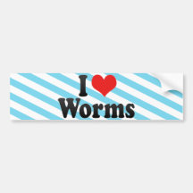 I Love Worms Bumper Stickers