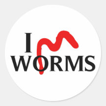 I Love Worms Sticker