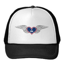 I Love Wyoming -wings Mesh Hat
