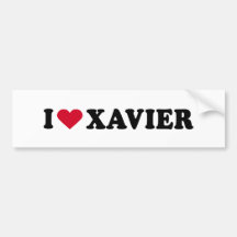 I LOVE XAVIER BUMPER STICKER