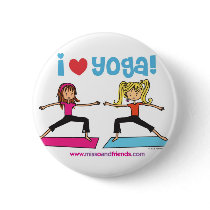 i love yoga pinback buttons