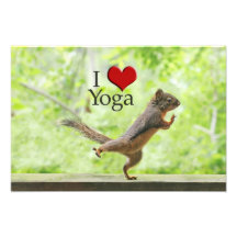 I Love Yoga Squirrel Photographic Print