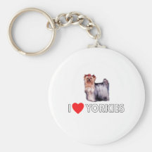 I Love Yorkies Key Chain