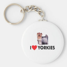 I Love Yorkies Keychain