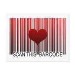 I LOVE YOU BARCODE postcards