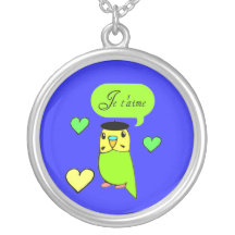 I Love You Budgie Necklaces
