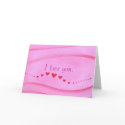 I love you card, with a wave of red hearts