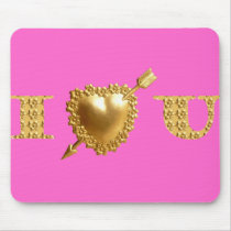 I LOVE YOU. Gold, jewelled I Heart You.