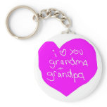 I Love You Grandma And Grandpa Pink Key Chains