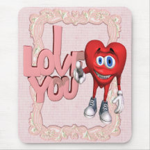 I Love You Heart Mouse Pad
