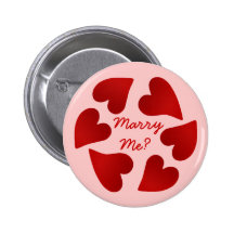 I Love You hearts marriage proposal Buttons