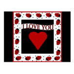 I Love You Ladybugs Post Card