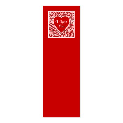 I Love You Mini Bookmarks - Business Card by scribbleprints