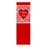 I Love You Mini Bookmarks - business cards