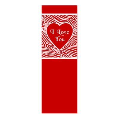 I Love You Mini Bookmarks - Business Card Templates by scribbleprints