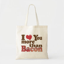 I Love You More Than Bacon Canvas Bags