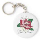 I Love You Mum! rose key chain keychains