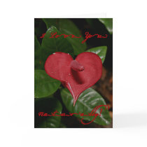 I Love You Naturally! - Fabric Look - Valentine Greeting Cards