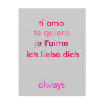 I love you ... no matter what language (Customise) postcards