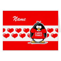 I Love You Penguin Card