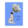 I Love You Puppy Rose Flower Photo Postcard