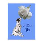 I Love You Puppy Rose Flower Photo Postcard