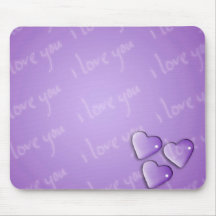I Love You Purple Mousepads