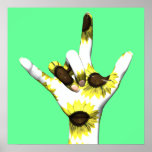 I Love You Sunflower Poster