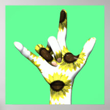 I Love You Sunflower Poster