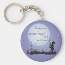 I Love You to the Moon and Back-Unique Gifts Basic Round Button Key Ring