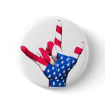 I Love You USA Flag Button