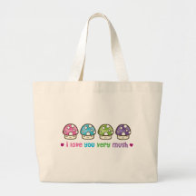 i love you very mush canvas bag