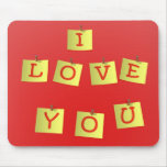 I Love You Yellow Sticky Notes Mousepad