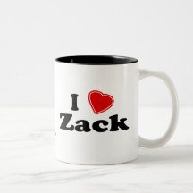 I Love Zack Coffee Mugs