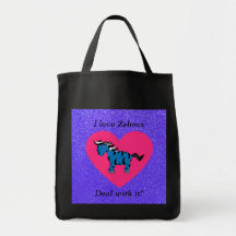 I love zebras deal with it canvas bags
