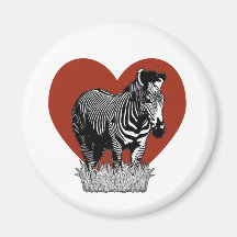 I Love Zebras Fridge Magnet