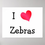 I Love Zebras posters