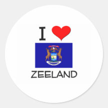 I Love Zeeland Michigan Round Sticker