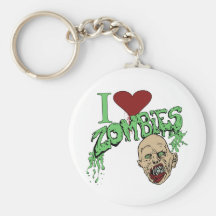 I Love Zombies Key Chain