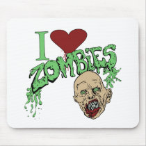 I Love Zombies Mouse Pad