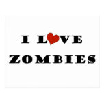 I Love Zombies Post Card