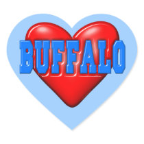 I LoveBuffalo Heart Stickers