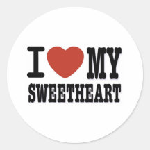 I LOVEMY SWEETHEART ROUND STICKERS