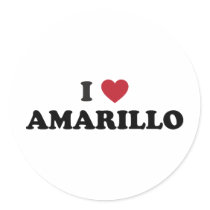 I Lover Amarillo Texas Round Sticker