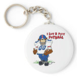 I Luv 2 Play Futball Bear keychains