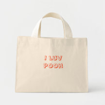I luv pooh tote bags