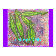 i luv sugar snaps postcard