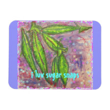 i luv sugar snaps rectangular magnet