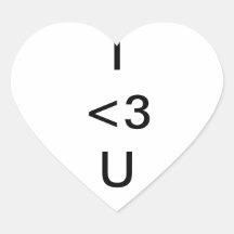 I Luv U Heart Sticker